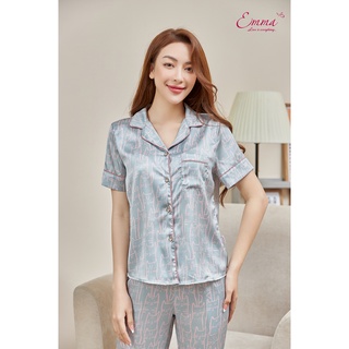 Đồ Bộ Mặc Nhà Emma Pyjama Lụa Mèo EHLLU.22.16.02