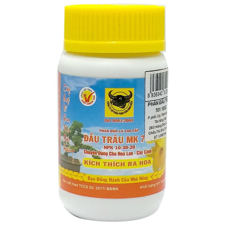 Bộ 3 Hũ 100g NPK Đầu Trâu MK 501 (30-15-10)-701 (10-30-20)- 901 (15-20-25)- Nảy Chồi-Kích Thích Ra Hoa- Dưỡng Hoa Lâu