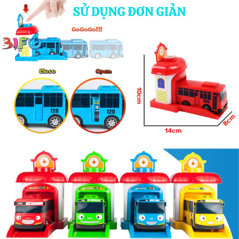 Xe buýt Tayo Bus garage Đồ chơi trẻ em bộ sản phẩm gồm 1 nhà và 1 xe