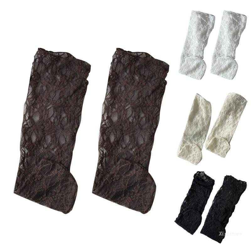 Xixi Đôi Tất Chân Siêu Mỏng Phối Ren Hoa Xuyên Thấu Phong Cách Harajuku Nhật Bản Cho Nữ