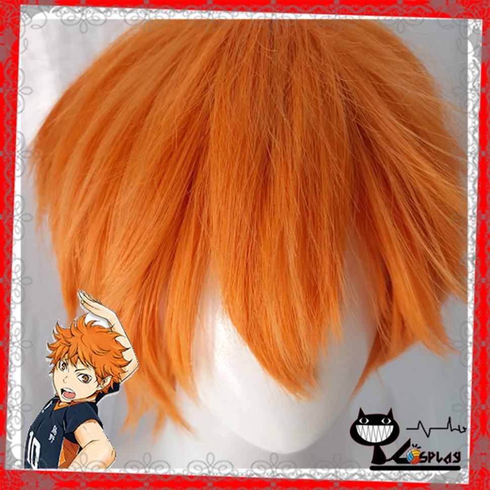 [sẵn] Wig/tóc giả Hinata Shouyou (hoặc Nick) - Haikyuu!!/zotopia (cơ bản màu cam nam xù) tại MIU SHOP 09