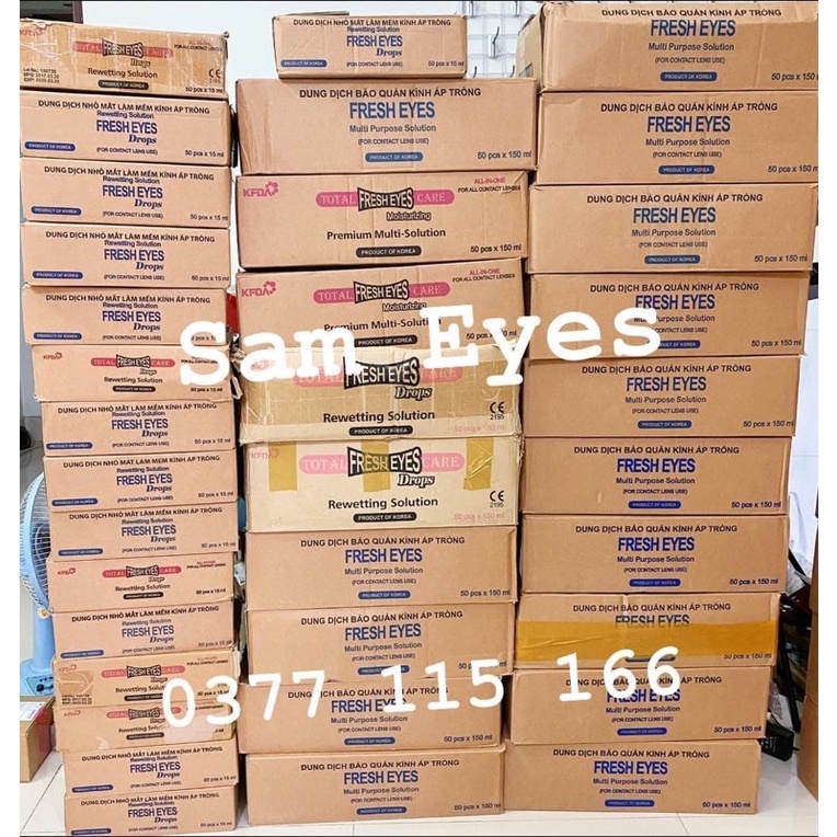 Nước ngâm rửa lens, nhỏ mắt lens Aqua B5, Frenz Pro B5, Fresh Eyes,The View