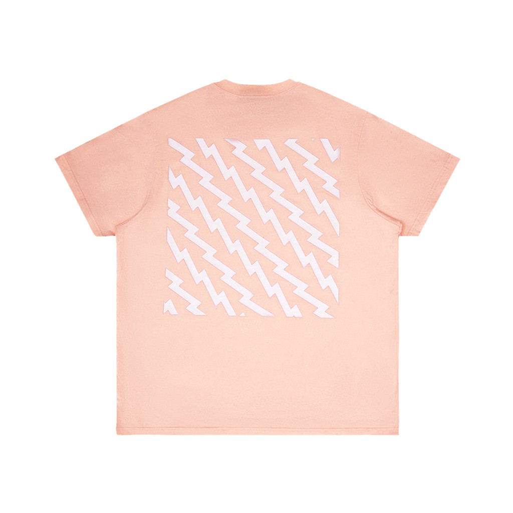 5THEWAY® /ZIGZAG/ SQUARE TEE™ in PALE PEACH aka Áo Thun Tay Ngắn Hồng Đào