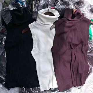 Áo len tăm mỏng ba lỗ cao cổ zara