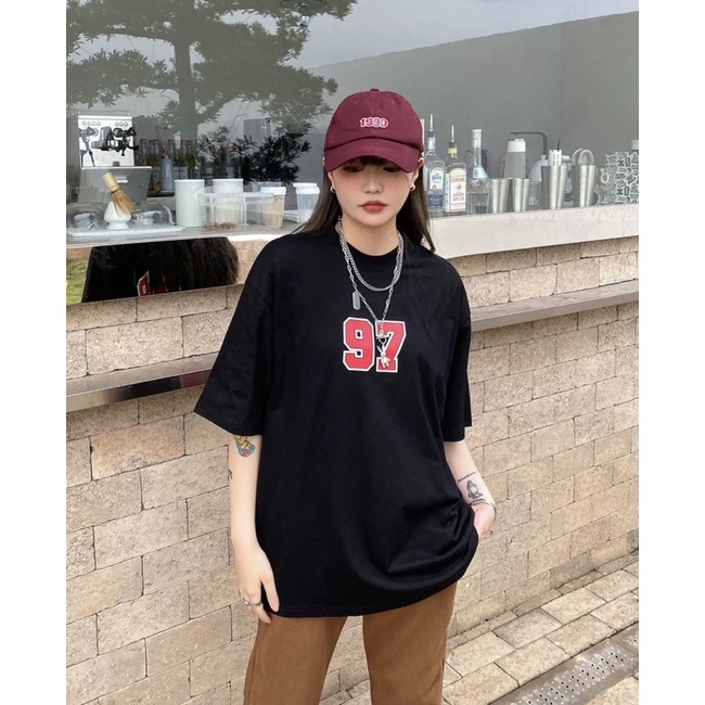 Áo thun tay lỡ Lazy star 97 Black áo thun nam nữ kun shop