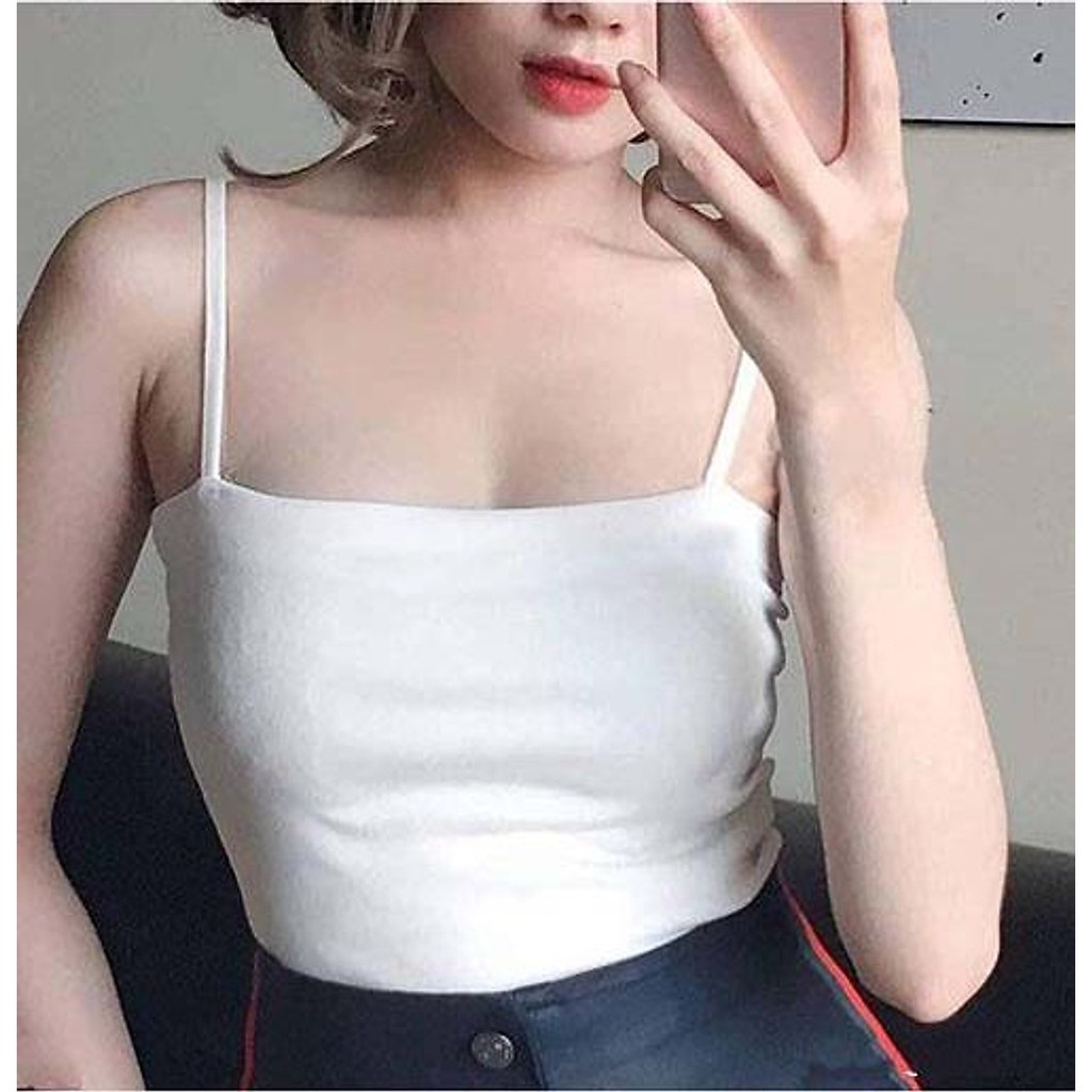 Áo Quây Nữ CHIDU 2 Dây Kiểu Dáng Croptop Sợi Dẹt Chất Liệu Cotton - TA007