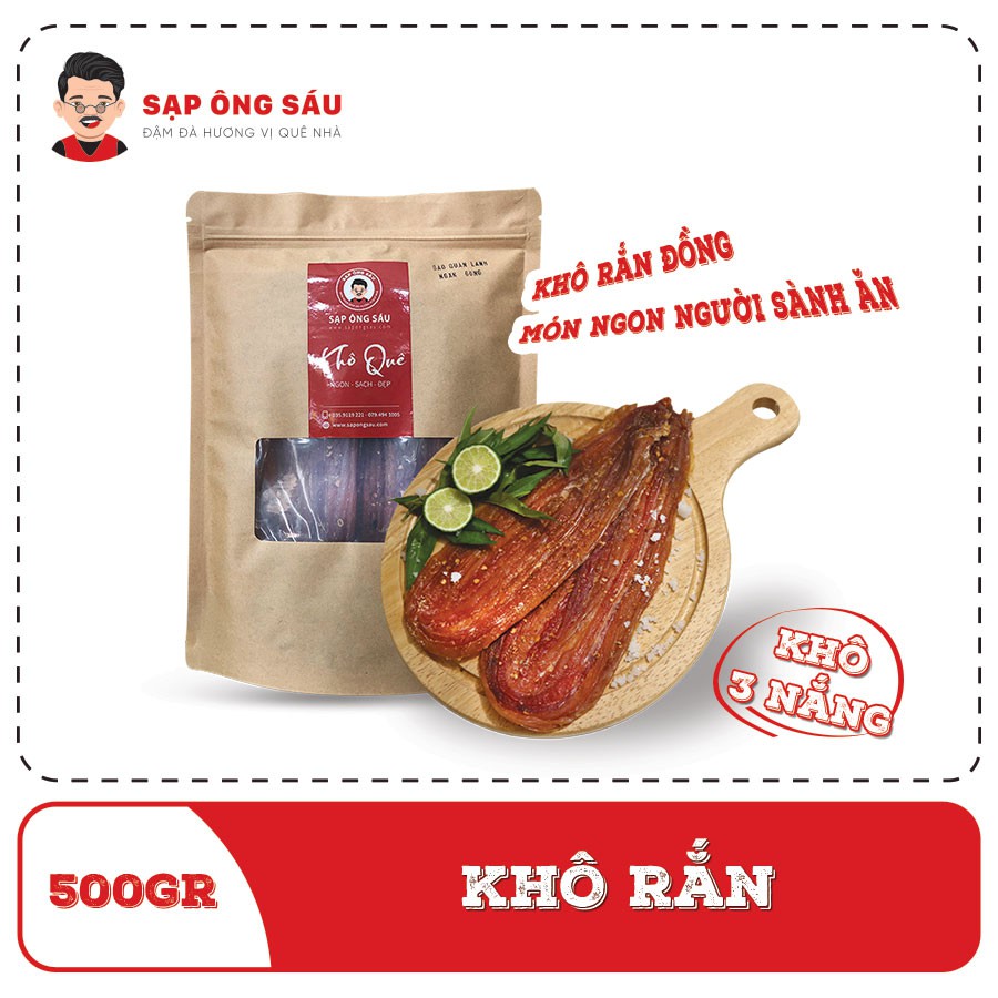 Khô rắn đồng Sạp Ông Sáu 2-3 nắng, Đặc sản An Giang ngon sạch giá tốt-500gr