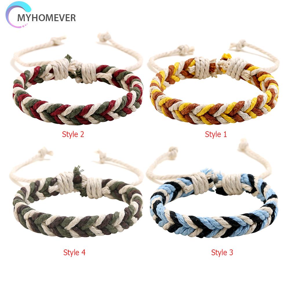 Vòng tay dây bện nhiều màu sắc phong cách dân tộc