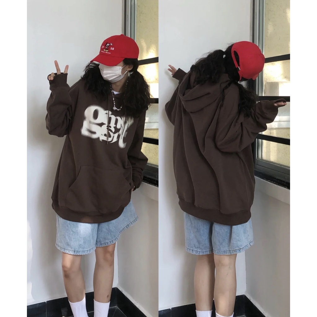 Áo hoodie dáng rộng in chữ phong cách đường phố | BigBuy360 - bigbuy360.vn