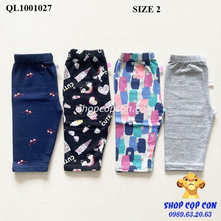 Quần legging lửng cho bé gái từ 8-24kg