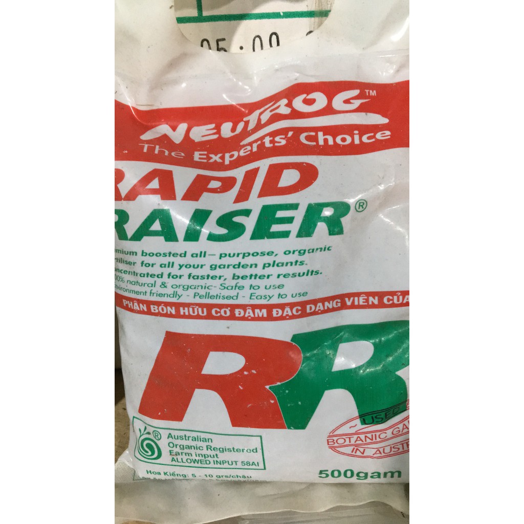PHÂN HỮU CƠ TAN CHẬM RAPID RAISER GÓI 1kg