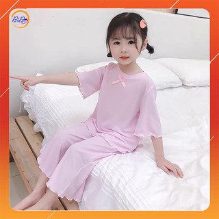 Đồ Ngủ Cho Bé Gái, Bộ Ngủ Bé Gái Size 8-28Kg Chất Lụa BiBo Store