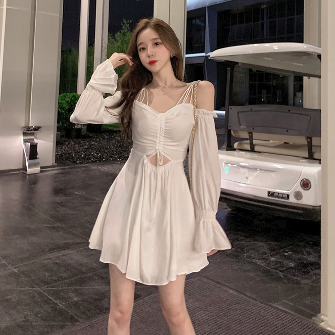 Đầm dáng xòe hai dây Emilyshop ulzzang