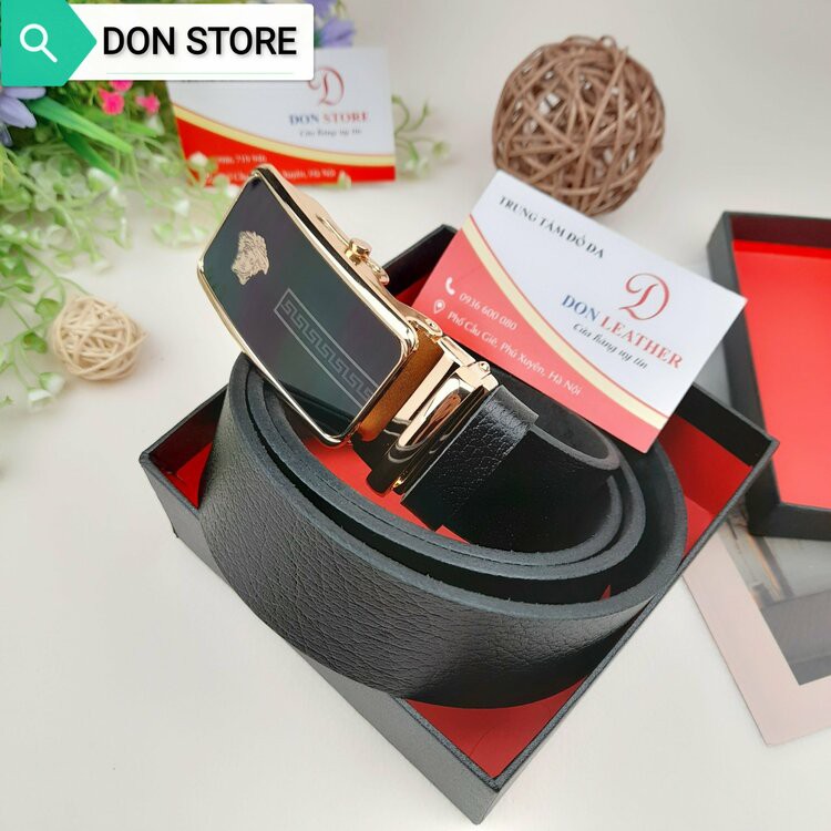 [Da Thật 100%] Thắt Lưng Nam Leather 100% FULL Hộp Cao Cấp. Đầu Khóa Hợp Kim Mạ Crom Bền Bỉ ( BH 12 THÁNG)