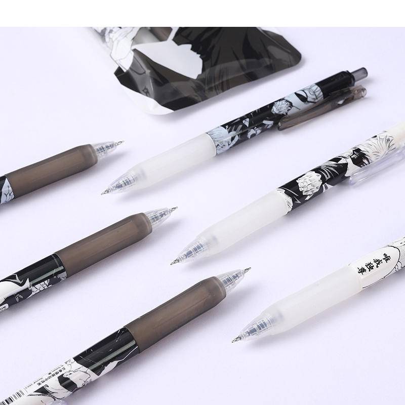 Set 6 bút bi mực đen hình anime Jujutsu Kaisen Gojo Satoru 0.5mm