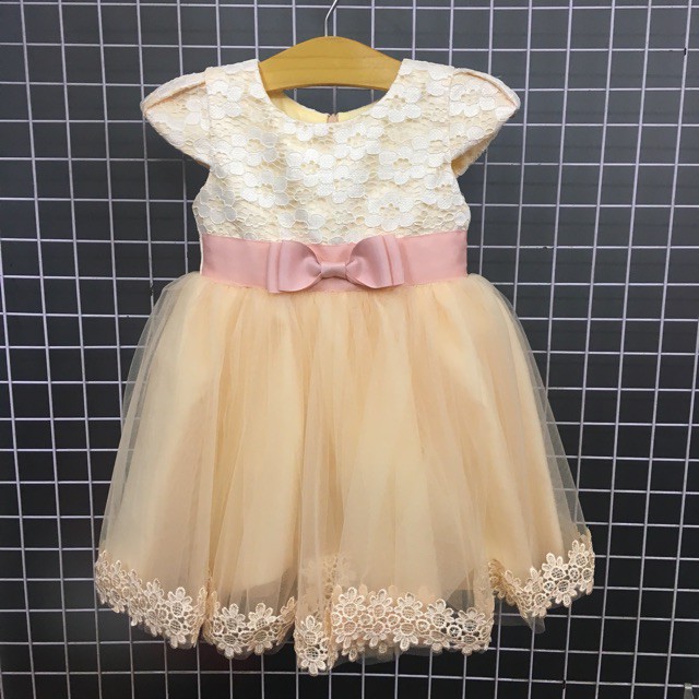Đầm công chúa ren ruy băng đầm bé gái 7-25kg