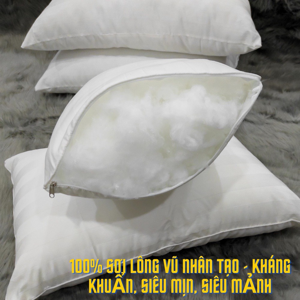 Ruột gối nằm lông vũ nhân tạo, ruột gối massage Microfiber hàng xuất Nhật chuẩn khách sạn 5 sao|Nhiều Size