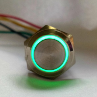 220V LED 16mm Push Button Switch Waterproof with Wire Connector Yellow