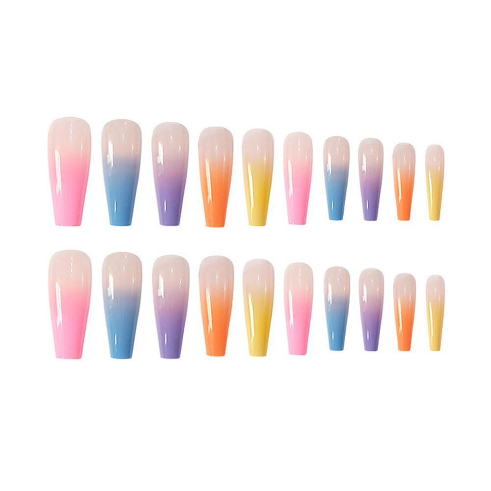 Set 20 Móng Tay Giả Acrylic Màu Sắc Gradient DIY