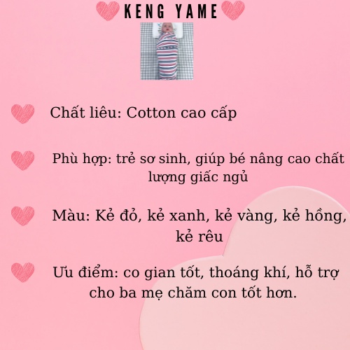 Quấn chũn hỗ trợ giấc ngủ cho bé Keng Yame Cotton cao cấp mềm mai, thoải mái.