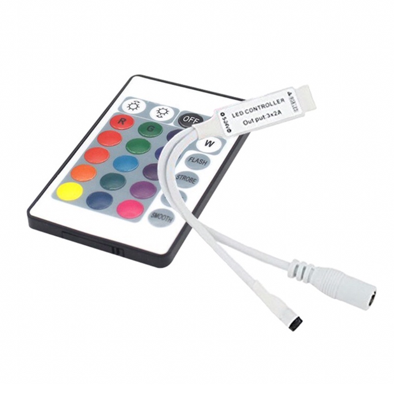 Bộ Điều Khiển Dây Đèn Led Từ Xa DC12V RGB 24Key Kèm Phụ Kiện