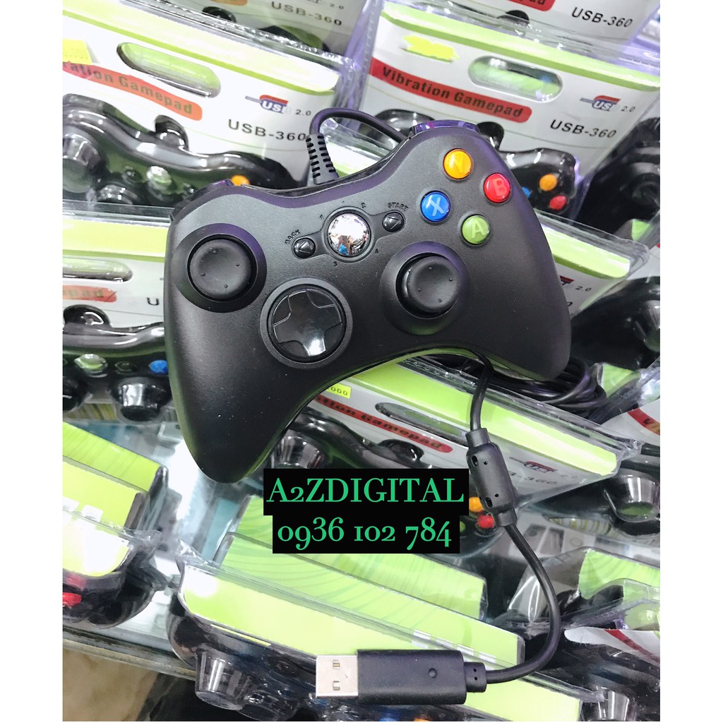TAY CẦM CHƠI GAME USB-360 CÓ DÂY CẮM CỔNG USB CHO MÁY TÍNH