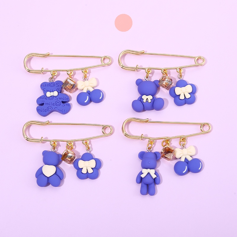 Ghim Cài Áo 4 Kiểu Dáng Dễ Thương Làm Thủ Công Trang Sức/Túi Xách/Túi Xách/Túi Xách Màu Xanh Dương Cho Bạn Bè