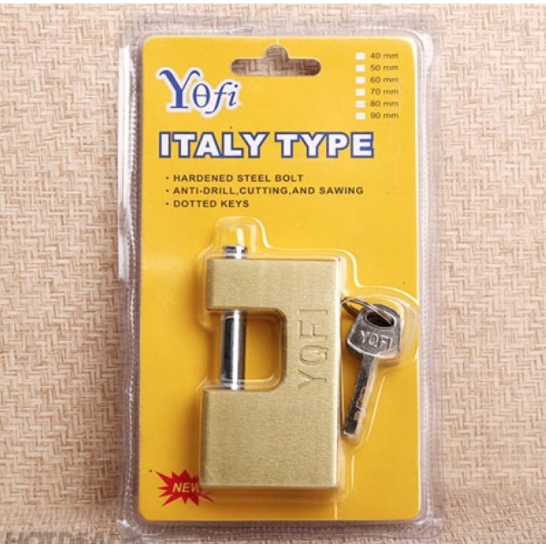 Ổ Khóa Cầu Ngang Chịu Lực, Chống Cắt 80MM Yofi-Hàng chính hãng công ty-Bảo hành 24 tháng