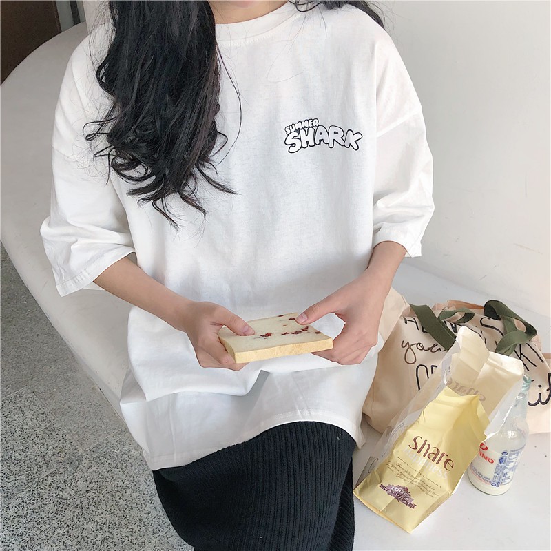 🌸Siêu Rẻ 💯  Áo thun tay lỡ Summer Shark UNISEX FORM RỘNG CHẤT ĐẸP CÓ FREESHIP | BigBuy360 - bigbuy360.vn