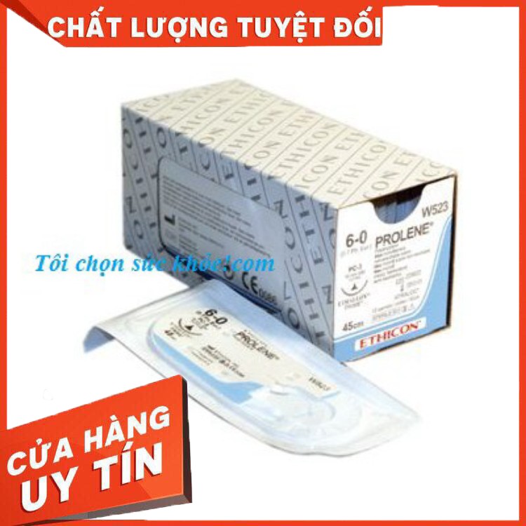 Chỉ khâu phẫu thuật Prolene 6.0 hoặc chỉ optilene 6.0(giá 01 sợi)
