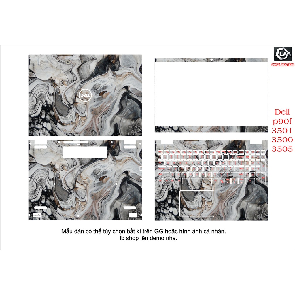 Skin dán cho laptop Dell inspiron 3501 theo yêu cầu, tùy chọn hình bất kì trên GG hoặc hình ảnh cá nhân.