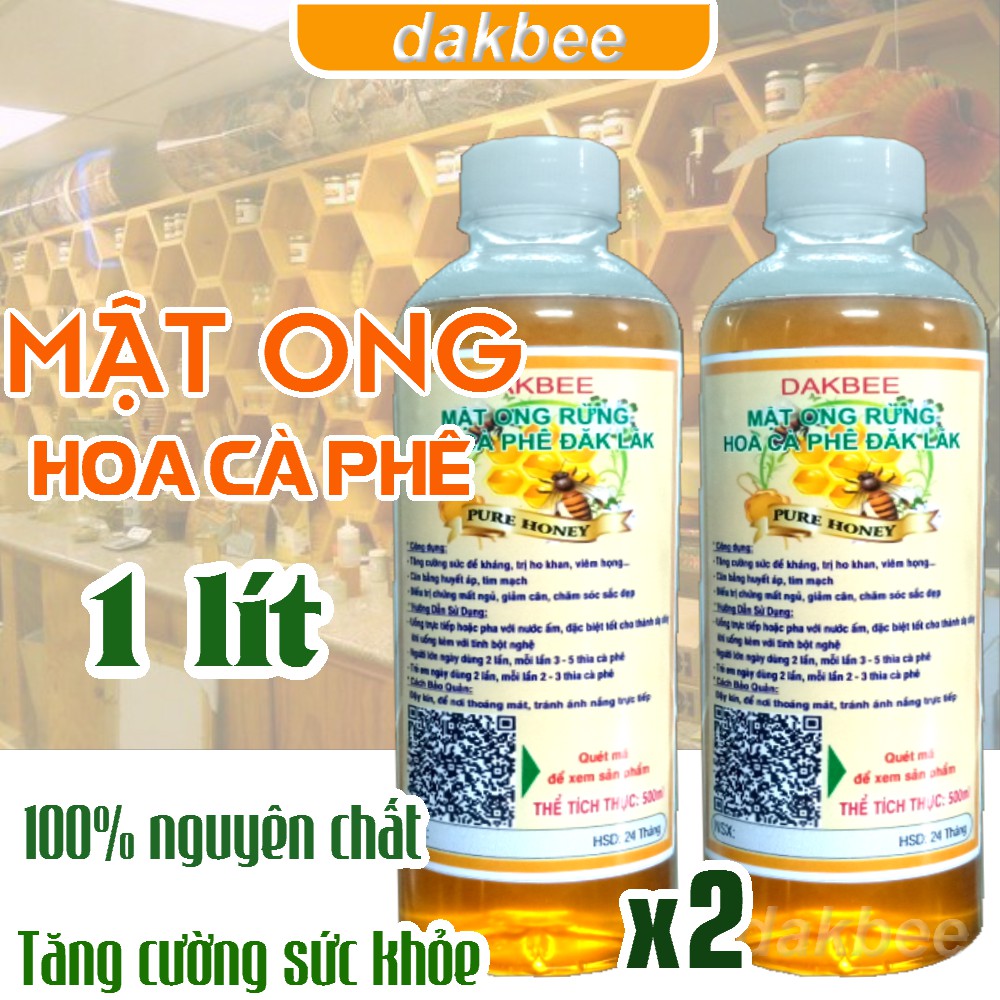 Mật ong rừng hoa cà phê nguyên chất Daklak - tăng cường sức khỏe, sức đề kháng [ dakbee ]