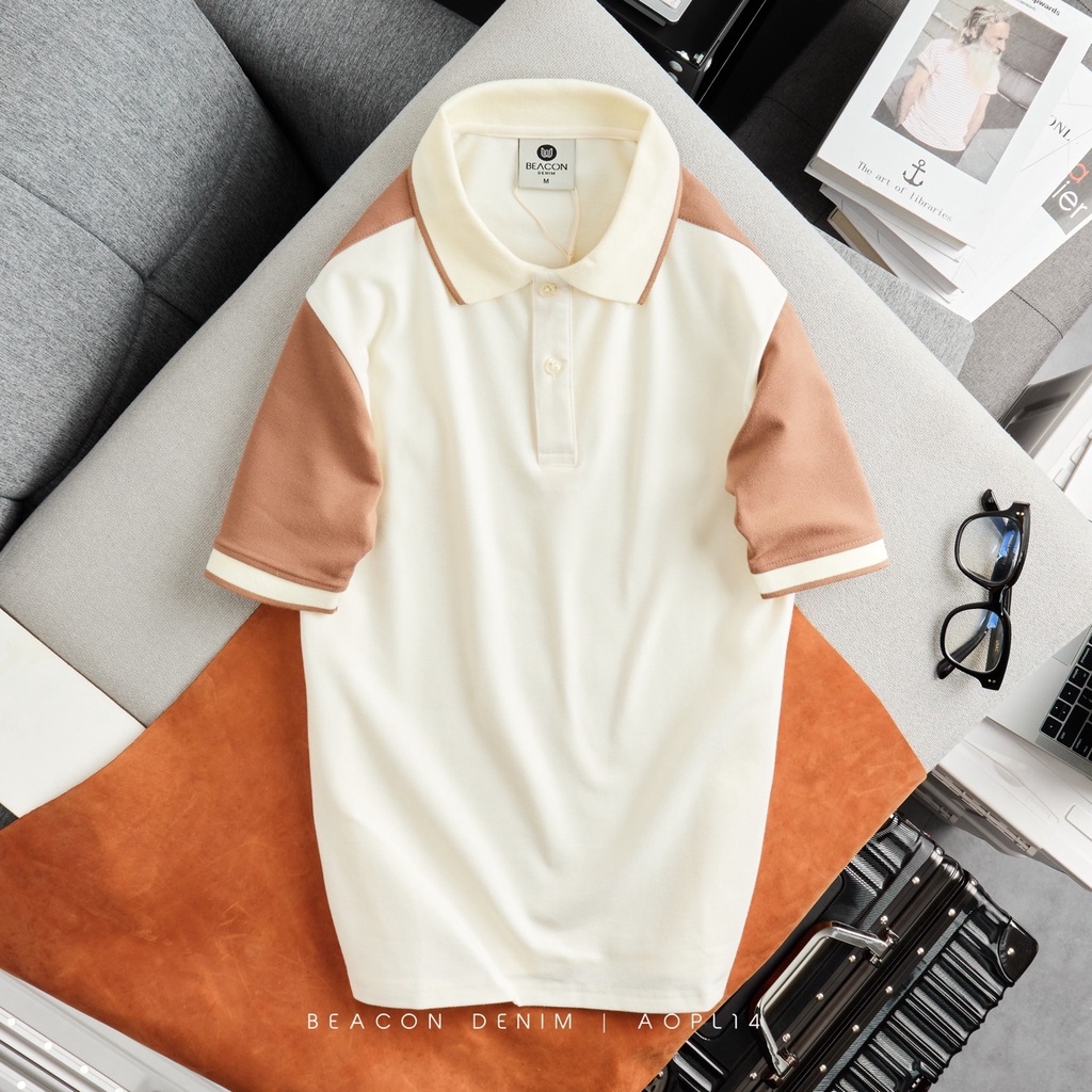 Áo Polo Nam Phối Viền BEACON DENIM Form Vừa Basic, Thời Trang AOPL14