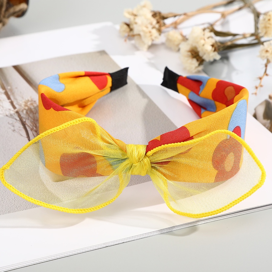 Cài tóc vải lưới thắt nơ họa tiết hoa phong cách Hàn Quốc cho nữ