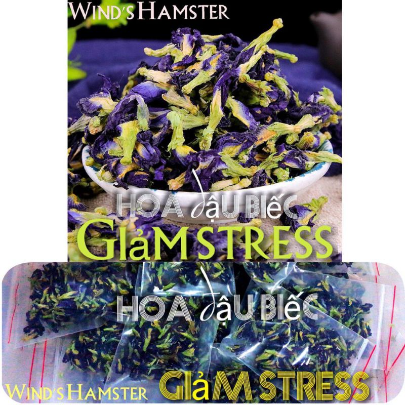 (Chất như hình) Hoa hồng khô, hoa đậu biếc giảm stress cho hamster và thú cưng.
