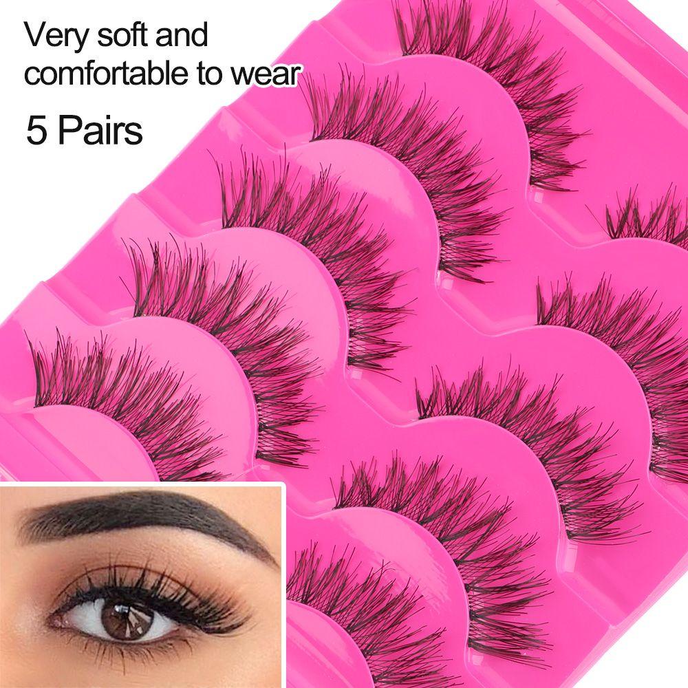 Bộ 5 Cặp Lông Mi Giả Màu Đen Handmade Chất Lượng Cao