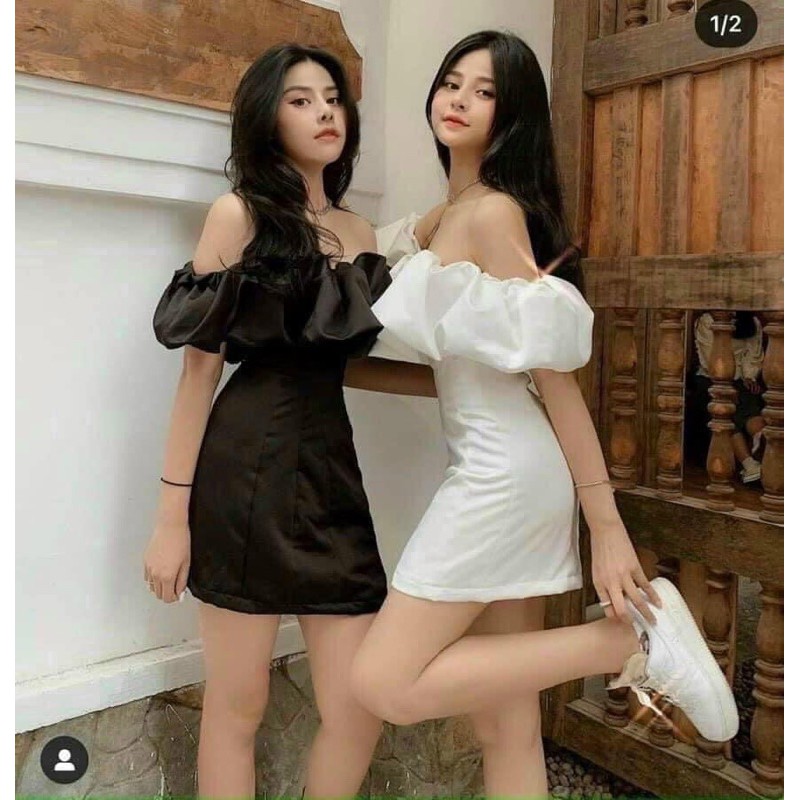 Váy trễ vai bèo thô