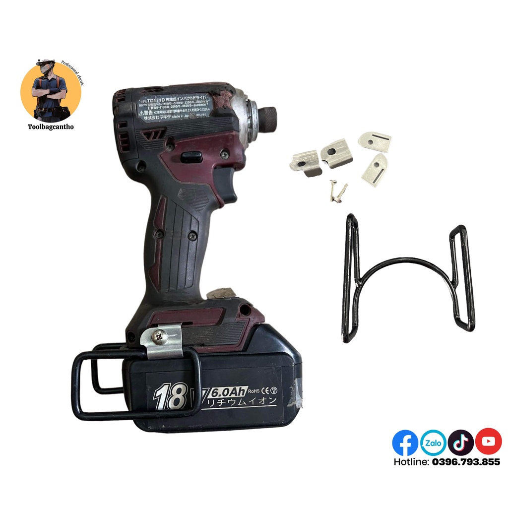Móc treo máy khoan Makita Hioki 14,4v-18v màu đen
