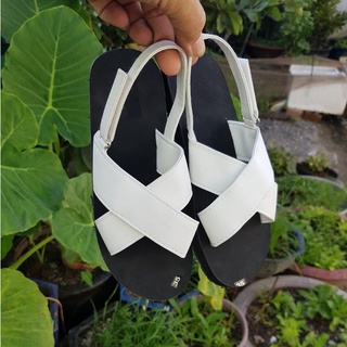 Dép xăng đan nam nữ đế đen quai trắng thới giới dép sandal