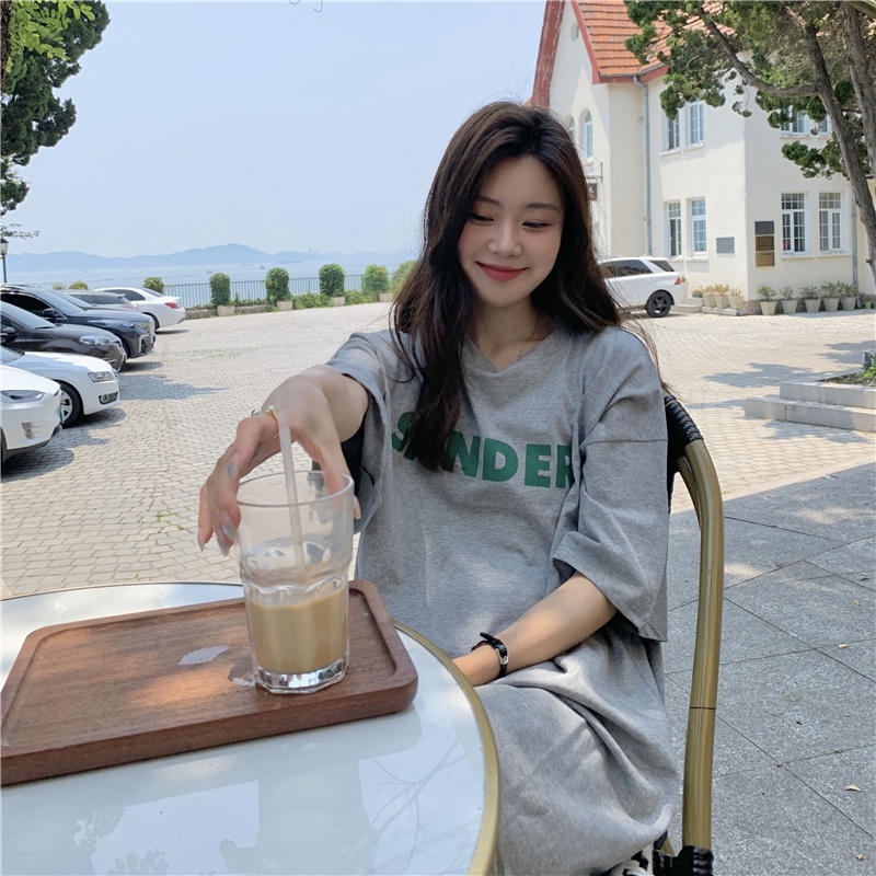 Phong Cách Hàn Quốc Đơn Giản Mùa Hè Mới Váy Ngắn Tay