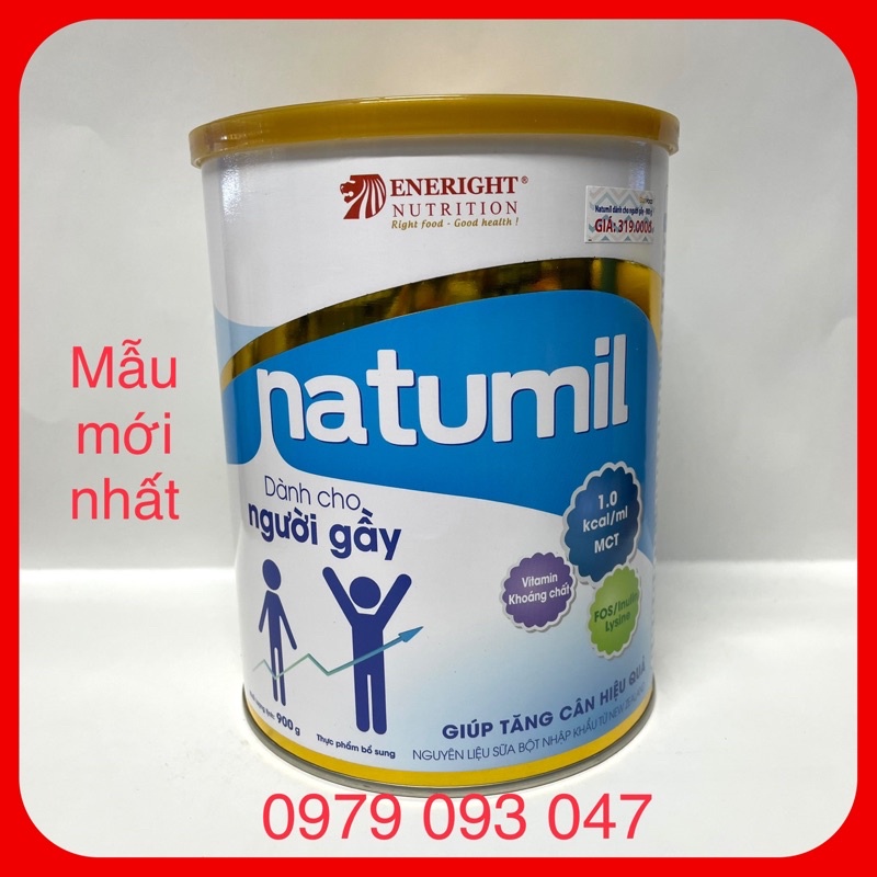 Sữa bột Natumil  dành cho người gầy - tăng cân hiệu quả  lon 900g - date