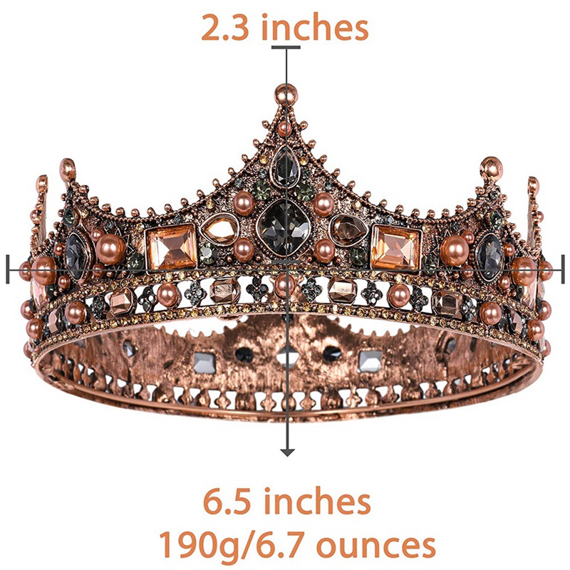 Vương miện đính đá phong cách Baroque dành cho nam#K0