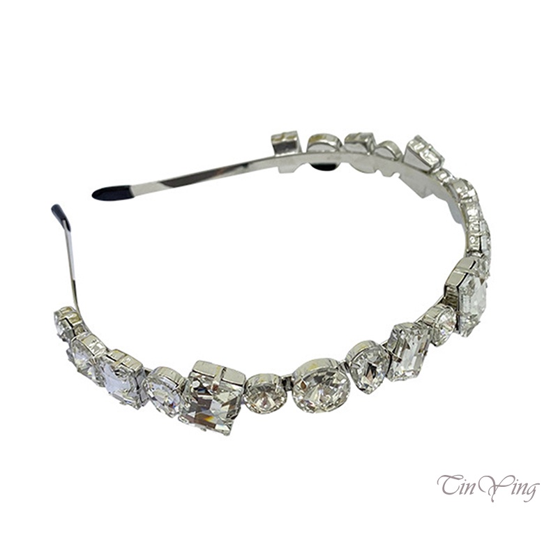 GETNOIVAS Băng Đô Cài Tóc Trang Trí Đính Đá Lấp Lánh Cỡ 15cm Bằng Hợp Kim