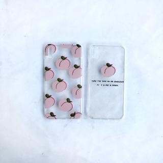 Ốp điện thoại TPU mềm họa tiết quả đào cho iPhone 6 6s 7 8 plus x xs xr 11 pro max