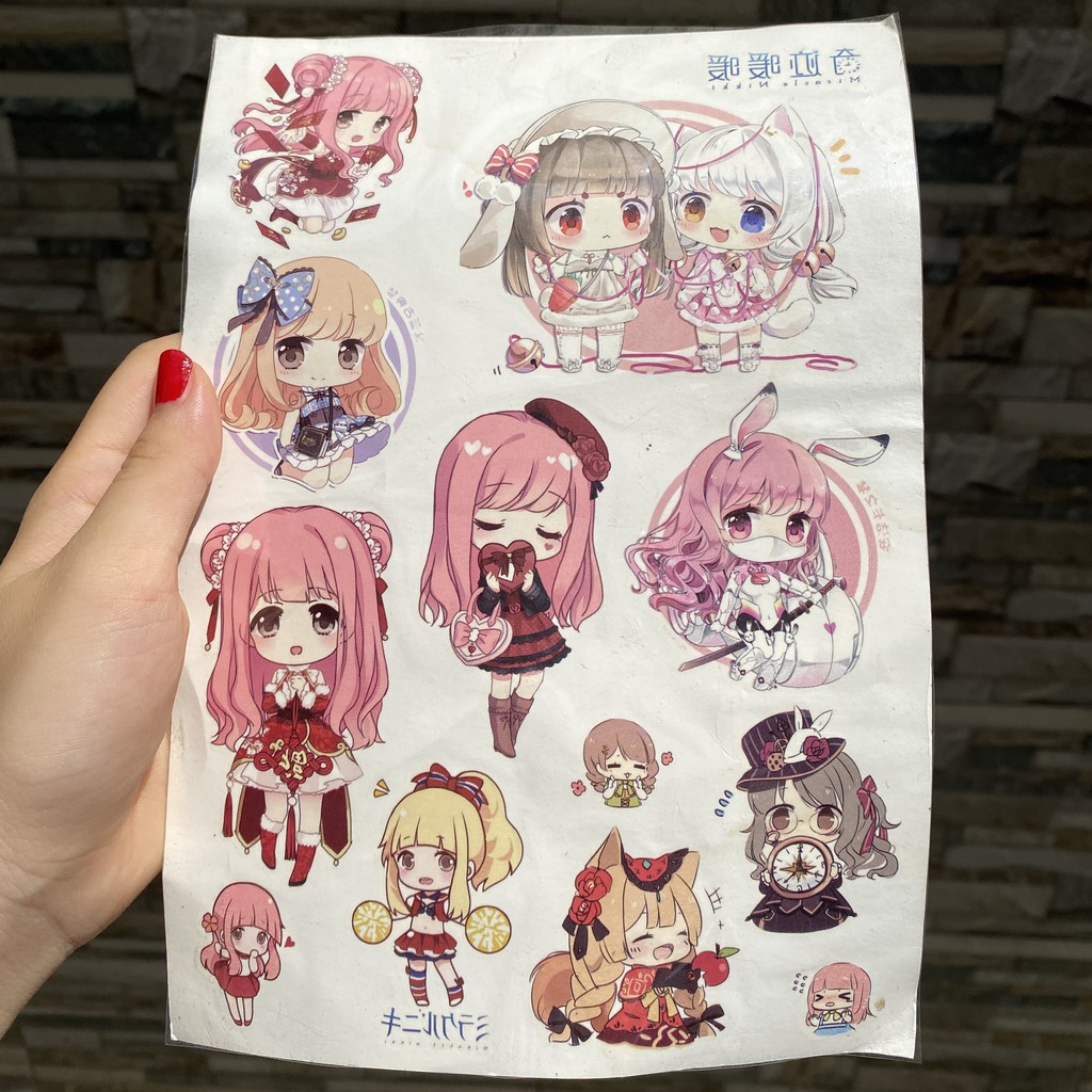 Bảng hình xăm NGÔI SAO THỜI TRANG trang trí sáng tạo độc đáo anime chibi