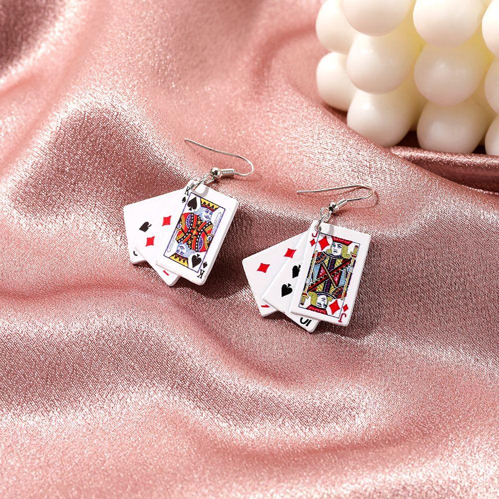 Bông Tai Hình Thẻ Bài Sáng Tạo Thời Trang Cho Nam Và Nữ Charms