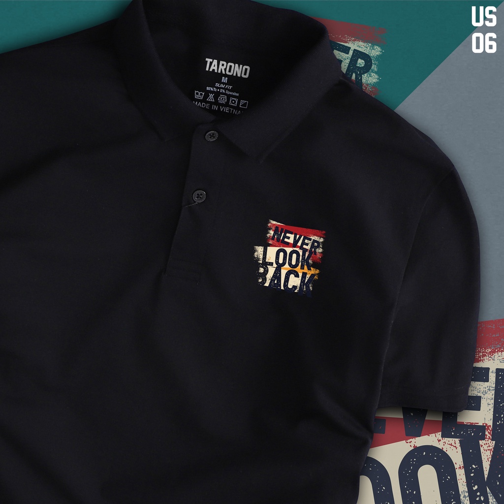 Áo Polo NEVER LOOK BACK nam nữ cổ bẻ vải xịn Unisex, trẻ trung, thanh lịch - US06