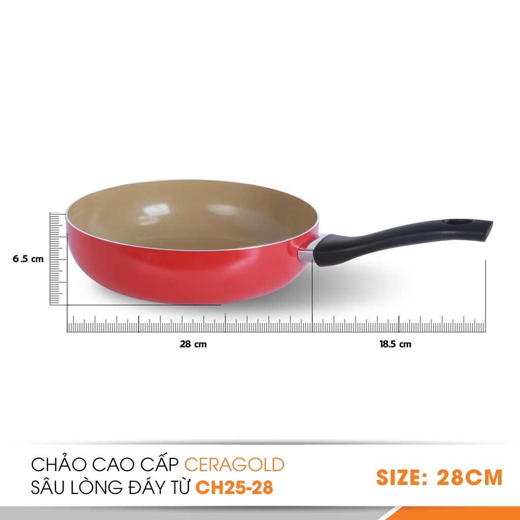 Chảo sâu lòng đáy từ Ceragold 28cm COMET - CH25-28