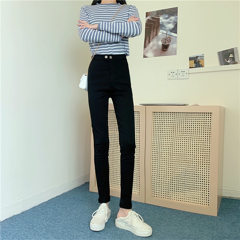 SUXI Quần dài lưng cao thiết kế thời trang dáng ôm dành cho nữ