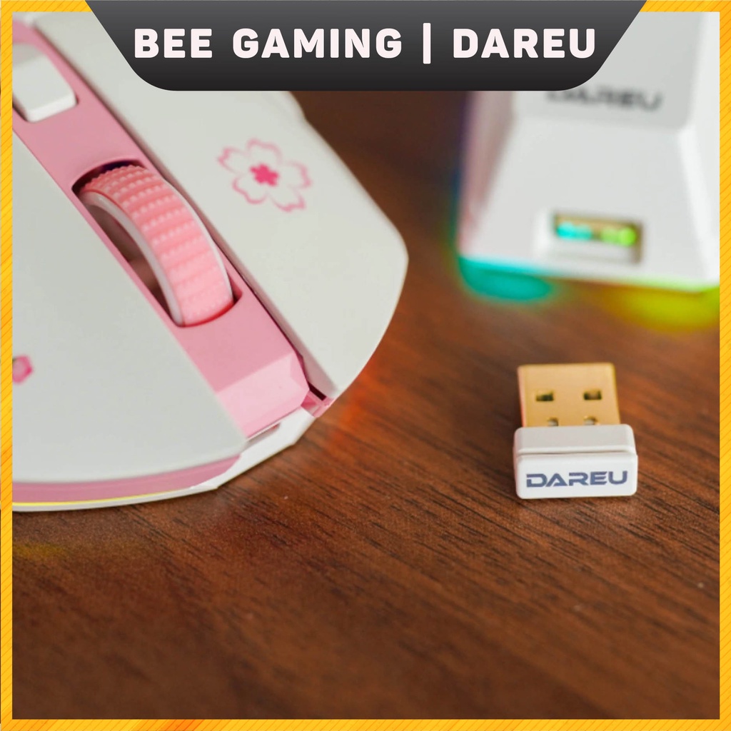 Chuột không dây Gaming DAREU - EM901x (Led super light / Kèm dock sạc nhanh / Siêu nhẹ 86g)